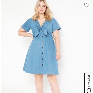 Chambray Tie Front Dress